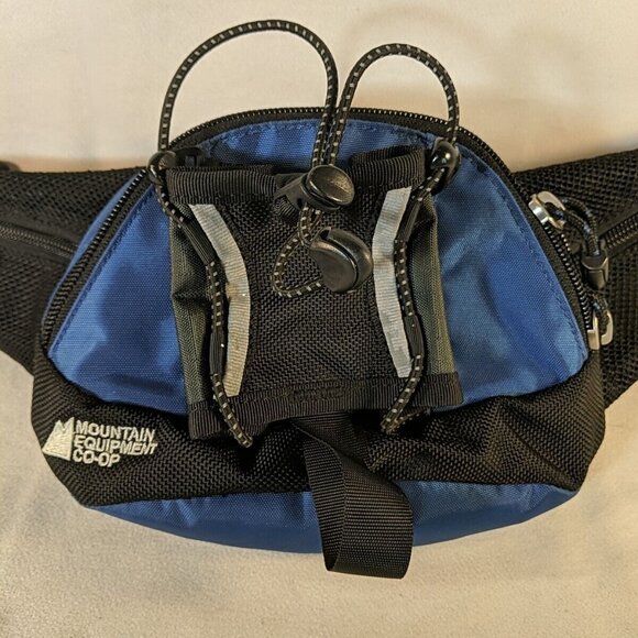 MEC Mountain Equipment Co-op Fanny Waist Belt Bag Black Blue Running Hiking - Picture 2 of 9